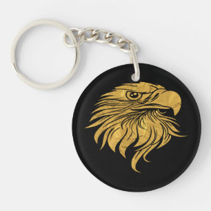 Porte-clés Tête d'aigle doré