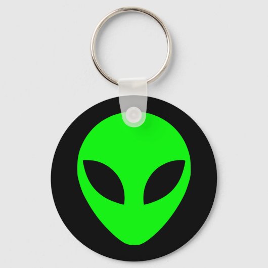 Porte-clés Tête d'Alien vert noir et citron vert (Recto)