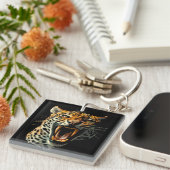 Porte-clés Tête d'attaque du léopard (Devant Droit)