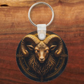 Porte-clés Tête de bélier dorée ornée (Recto)