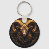 Porte-clés Tête de bélier dorée ornée (Verso)