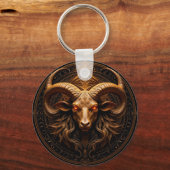 Porte-clés Tête de bélier dorée ornée (Verso)