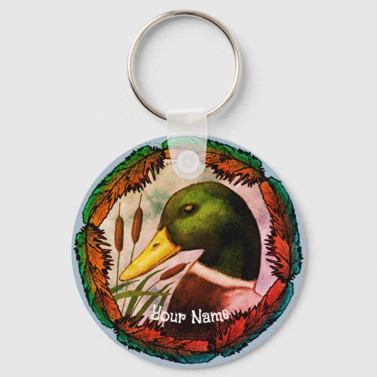 Porte-clés Tête de canard colvert  (Recto)
