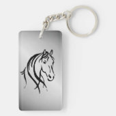 Porte-clés Tête de cheval sur argent (Dos)