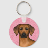 Porte-clés Tête De Chien Rhodesian Ridgeback Sur Coeurs D'Amo (Recto)