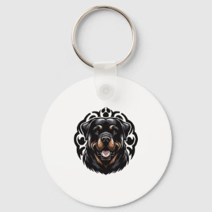 Porte-clés Tête de chien Rottweiler
