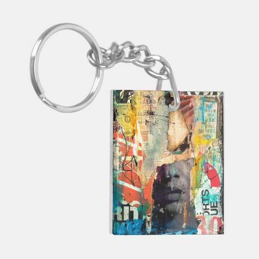 Porte-clés Tête de collage (Devant gauche)