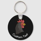 Porte-clés Tête de Coq Noir (Recto)