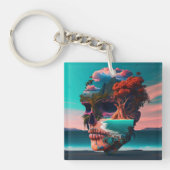 Porte-clés Tête de crâne colorée (Devant)