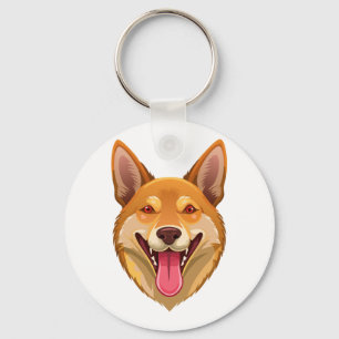 Porte-clés Tête de dingo de chien sauvage australien