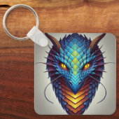 Porte-clés Tête de dragon bleu (Recto)