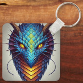 Porte-clés Tête de dragon bleu (Verso)