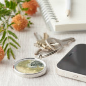 Porte-clés Tête de fleurs Abstraite de texture laquée (Côté)