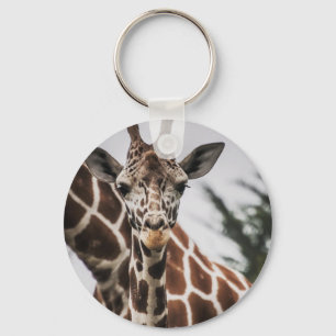 Porte-clés Tête de girafe Tirage de fourrure de girafe Animal