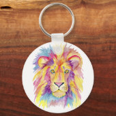 Porte-clés Tête de lion aquarelle (Recto)