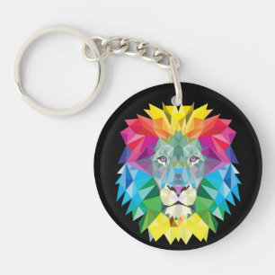 Porte-clés Tête de lion géométrique