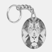 Porte-clés Tête de lion géométrique cool (Devant gauche)
