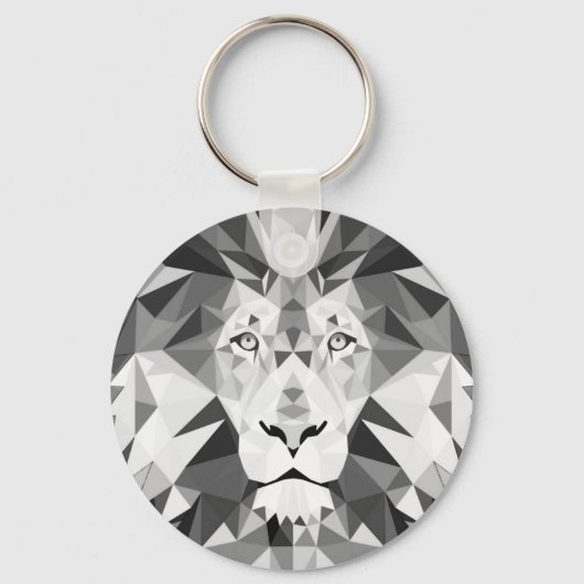 Porte-clés Tête de lion géométrique cool (Recto)