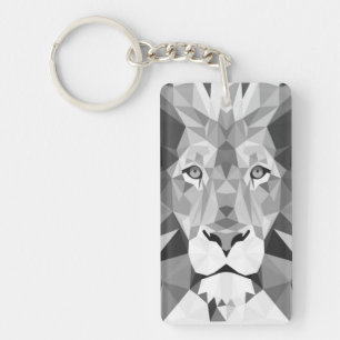 Porte-clés Tête de lion géométrique cool