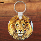 Porte-clés Tête de lion peinture numérique (Recto)