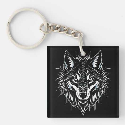 Porte-clés Tête de loup art (Devant)