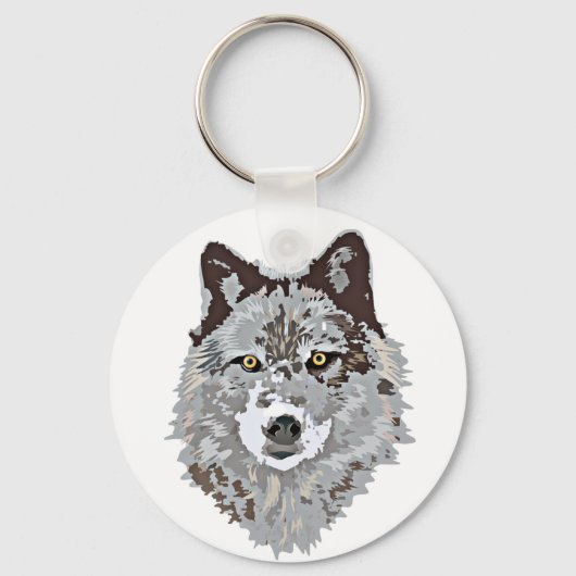 Porte-clés Tête de loup stylisée (Recto)