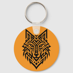 Porte-clés tête de loup tribal – Style audacieux e