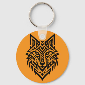 Porte-clés tête de loup tribal – Style audacieux e