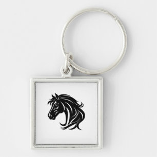 Porte-clés Tête de magnifique cheval noir