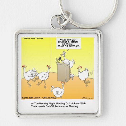 Porte-clés Tête de poule Anonyme Dons de Cartoon & Tee - shir (Devant)