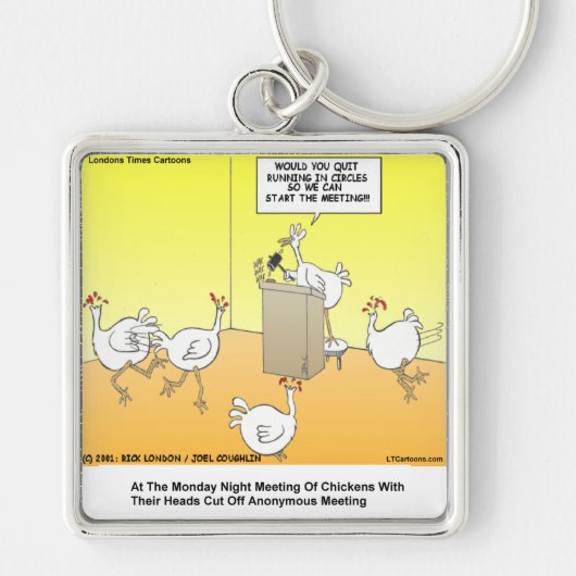 Porte-clés Tête de poule Anonyme Dons de Cartoon & Tee - shir (Devant)