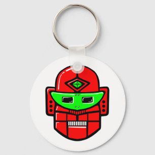Porte-clés Tête de Robot Rétro
