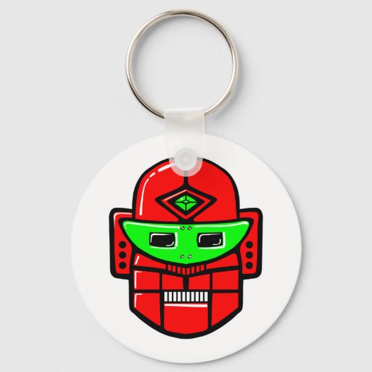 Porte-clés Tête de Robot Rétro (Recto)