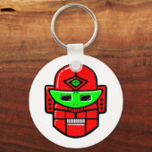 Porte-clés Tête de Robot Rétro (Recto)