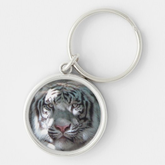 Porte-clés Tête de Tigre Blanc (Devant)