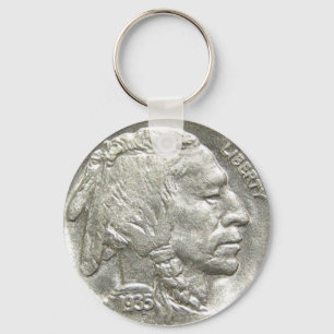 PORTE-CLÉS TÊTE INDIENNE NICKEL