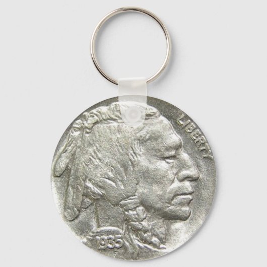 PORTE-CLÉS TÊTE INDIENNE NICKEL (Recto)