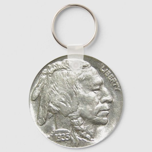 PORTE-CLÉS TÊTE INDIENNE NICKEL (Recto)