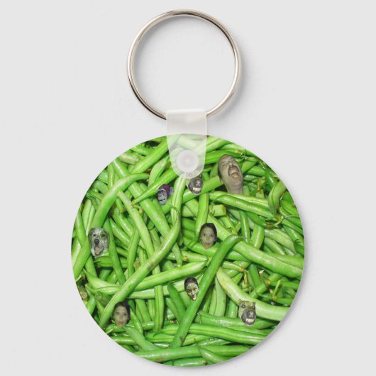 Porte-clés Têtes de haricots verts ! (Recto)