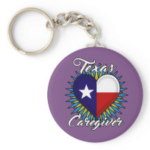 Texas Caregiver porte - clé (arrière - plan violet