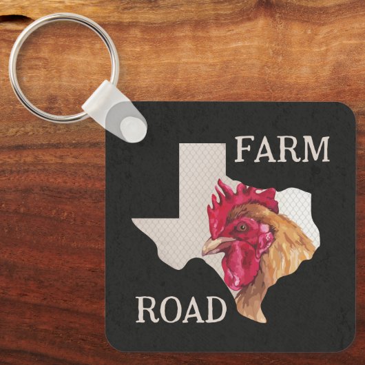 Porte-clés Texas Farm Road Chicken (Recto)