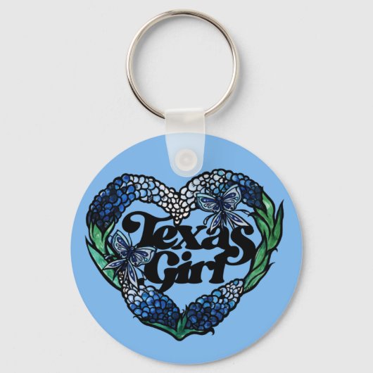Porte-clés Texas Girl Texas Bluebonnets fleur sauvage texan (Recto)