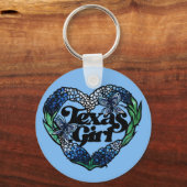 Porte-clés Texas Girl Texas Bluebonnets fleur sauvage texan (Recto)