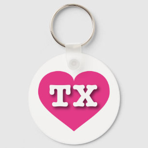 Porte-clés Texas Hot Pink Heart - J'aime TX