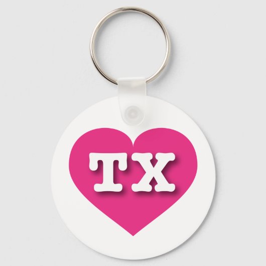 Porte-clés Texas Hot Pink Heart - J'aime TX (Recto)