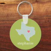 Porte-clés Texas Love with Custom Heart and Family Name (Recto)