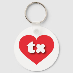 Porte-clés Texas red heart - J'aime tx