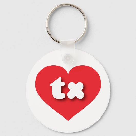 Porte-clés Texas red heart - J'aime tx (Recto)