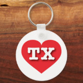 Porte-clés Texas Red Heart - J'aime TX (Recto)