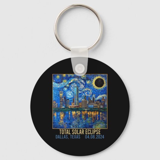 Porte-clés Texas Skyline Artistique Total Solaire Eclipse 202 (Recto)